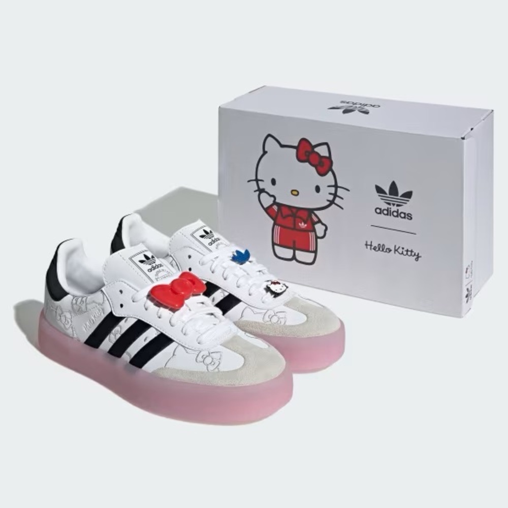 NIB 2024 Adidas Hello Kitty x Wmns Samba White Black Clear Pink trainer sneakers